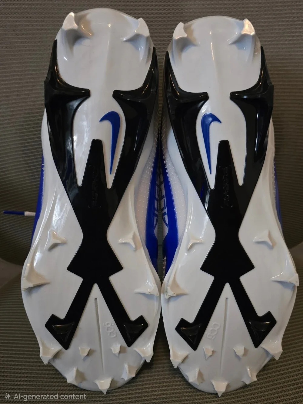 Nike Alpha Menace 4 Elite Football Cleats (Clean White/Black/Navy Blue) Size 14